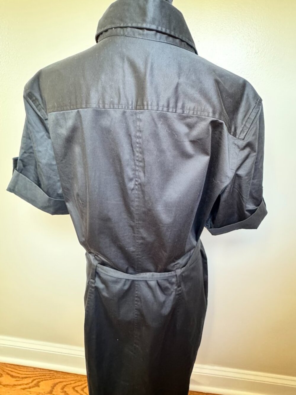 NY&C Black Belted Utility Shirt Dress Sz 14 Quiet Luxury, Office, Business - Picture 9 of 14